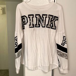 Pink long sleeve logo shirt